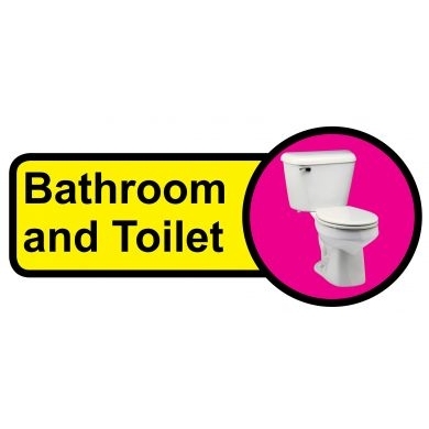 Bathroom and Toilet sign - 480mm x 210mm